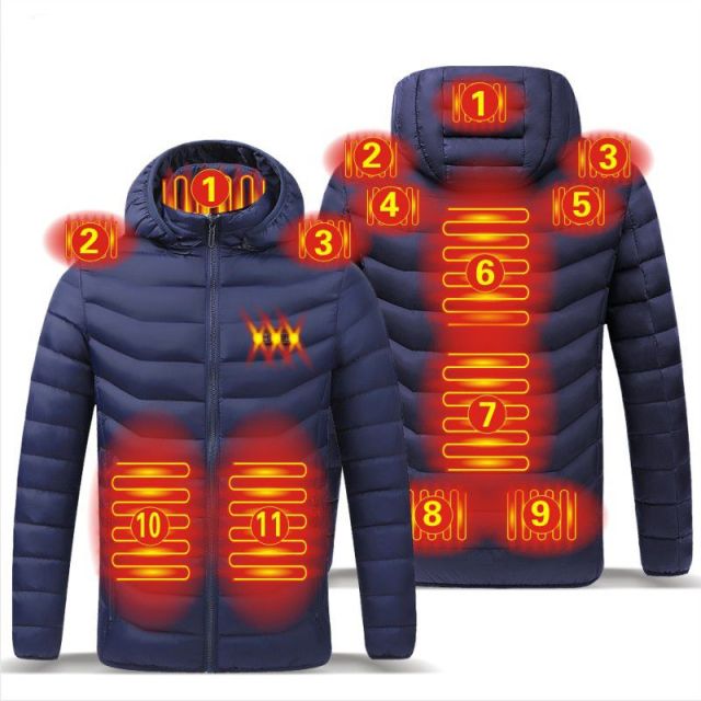 Unisex Winter Warm Heated Jacket / 11 heating areas, Heated Jacket, Electric Heated Jacket, Rechargeable Jacket