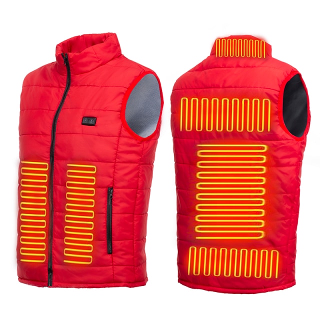 Heat Vest Unisex Warming Heated Vest Jacket Heated Black Battery, Blue, Black, Red