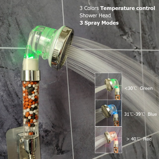 LED High Pressure Shower Head, powerful rgb color changing disco rainfall shower head, alcachofa de la ducha