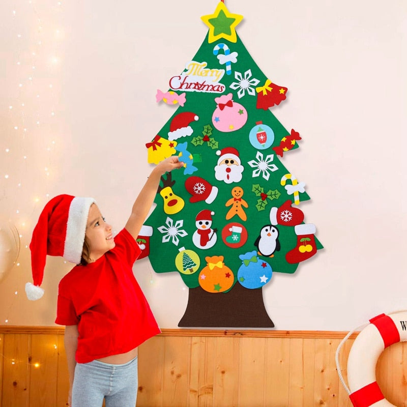 Diy Kid Felt Christmas Tree - Best Gift for Children Door Wall Hanging Decoration Kid Xmas