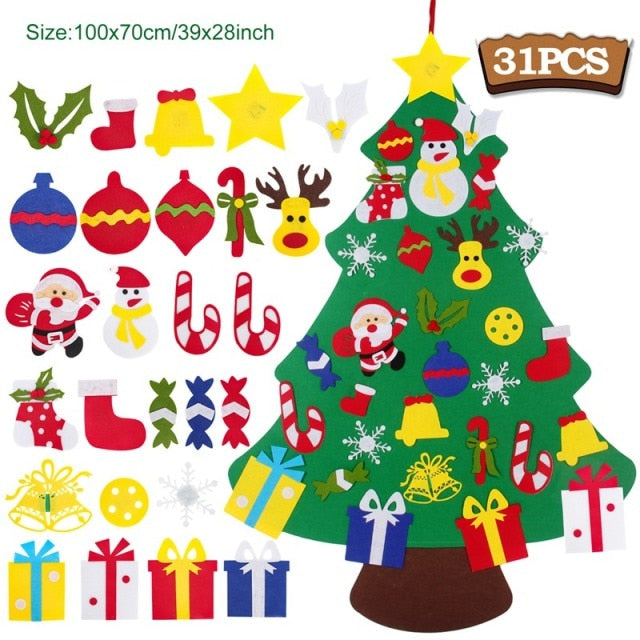 Diy Kid Felt Christmas Tree - Best Gift for Children Door Wall Hanging Decoration Kid Xmas