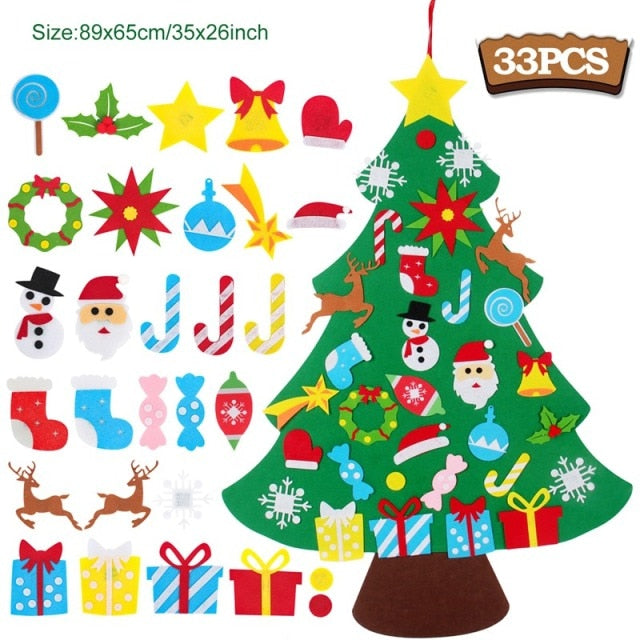 Diy Kid Felt Christmas Tree - Best Gift for Children Door Wall Hanging Decoration Kid Xmas