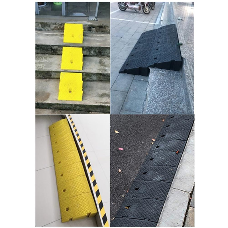 Lightweight Rubber Curb Ramps Heavy Duty Threshold Ramp Set for Driveway, Loading Dock, Sidewalk, Car, Truck, Scooter, Bike, Motorcycle, Wheelchair