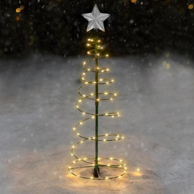 Christmas Tree Lights Christmas Spiral Tree LED Light Outdoor Christmas Tree Light Decoration 2021 Xmas Decor