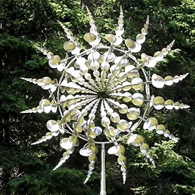 Magical Yard Windmill, Unique Metal Wind mill For Garden, Kinetic Resistant Yard Art Spinner