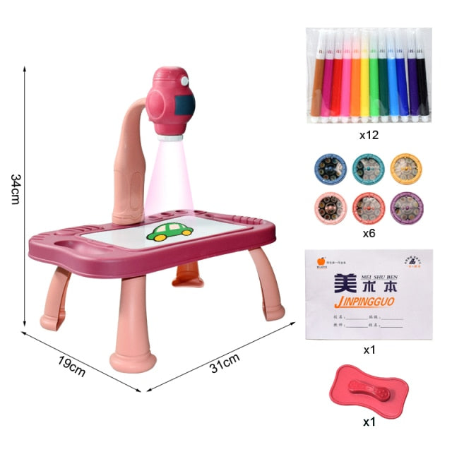 Children Led Projector Art Drawing sketcher Table Kids Painting Board Desk Led Projector Painting Tracing Drawing Table Toys