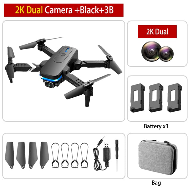 Mini RC Drone 4K HD Dual Camera Dron 1080P WiFi Fpv Foldable Quadcopter Real-Time Transmission Helicopter Toy Children Kid Gift