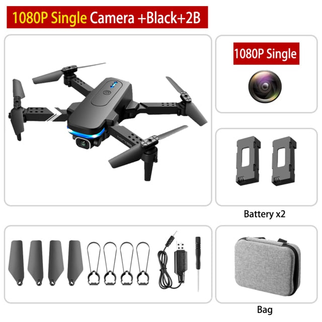 Mini RC Drone 4K HD Dual Camera Dron 1080P WiFi Fpv Foldable Quadcopter Real-Time Transmission Helicopter Toy Children Kid Gift