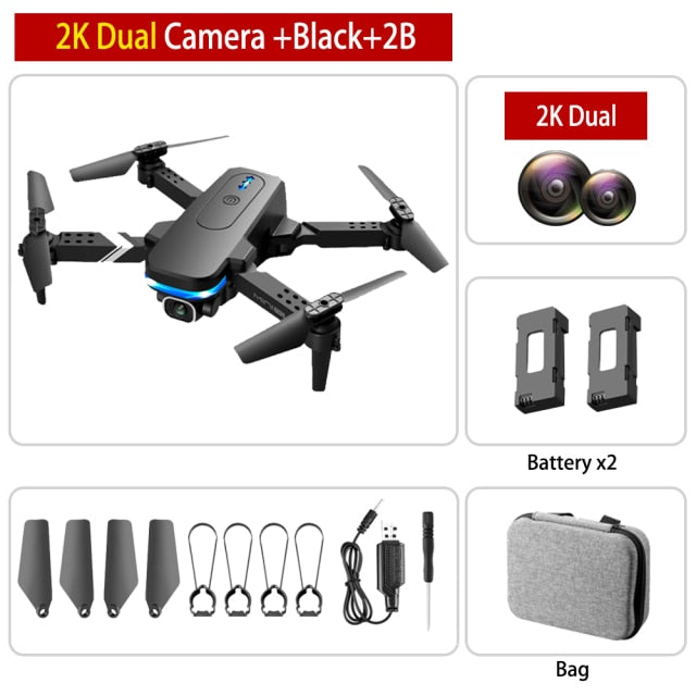 Mini RC Drone 4K HD Dual Camera Dron 1080P WiFi Fpv Foldable Quadcopter Real-Time Transmission Helicopter Toy Children Kid Gift