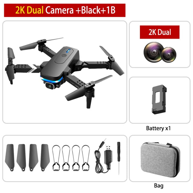 Mini RC Drone 4K HD Dual Camera Dron 1080P WiFi Fpv Foldable Quadcopter Real-Time Transmission Helicopter Toy Children Kid Gift