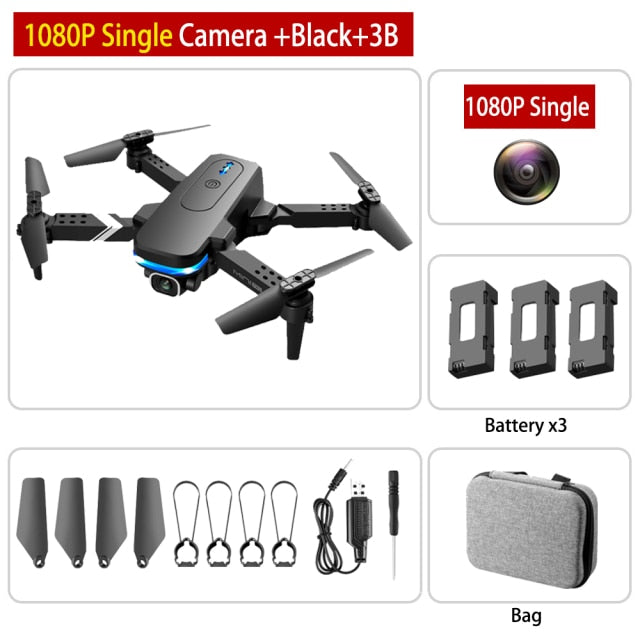 Mini RC Drone 4K HD Dual Camera Dron 1080P WiFi Fpv Foldable Quadcopter Real-Time Transmission Helicopter Toy Children Kid Gift