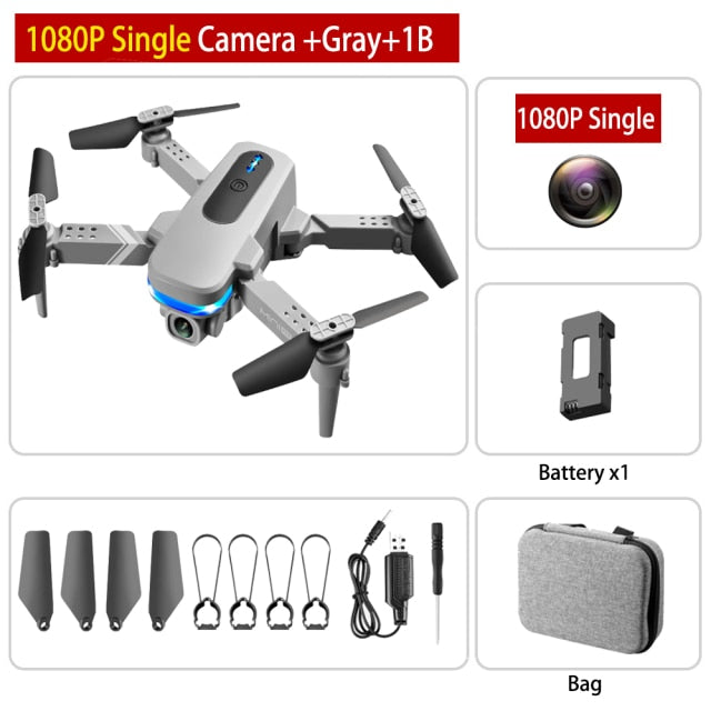 Mini RC Drone 4K HD Dual Camera Dron 1080P WiFi Fpv Foldable Quadcopter Real-Time Transmission Helicopter Toy Children Kid Gift