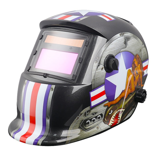 Auto Darkening Welding Helmet Skull Drawing Shield Solar Powered For Mig Mag Tig Elctrode Mask Protecte