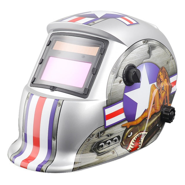 Auto Darkening Welding Helmet Skull Drawing Shield Solar Powered For Mig Mag Tig Elctrode Mask Protecte