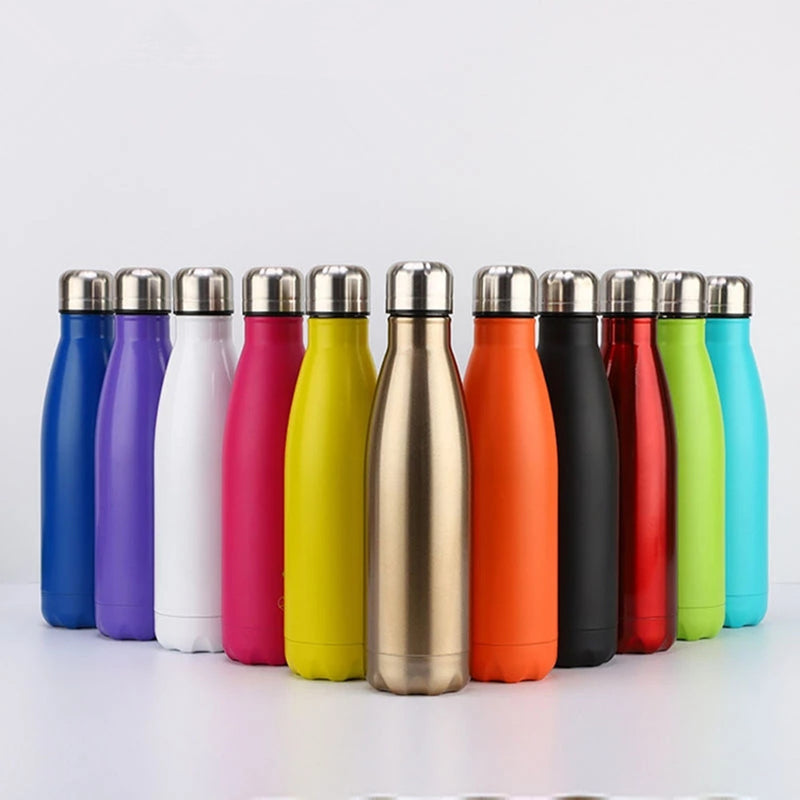 350/500/750/1000ml Double Wall Stainles Steel Water Bottle, Flask Insulated Vacuum Thermos For Hot and Cold