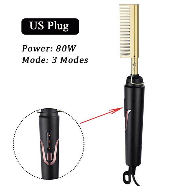 2 in 1 Hair Straightener Curler Wet Dry Electric Hot Heating Comb Hair Smooth Flat Iron Straightening Styling Tool