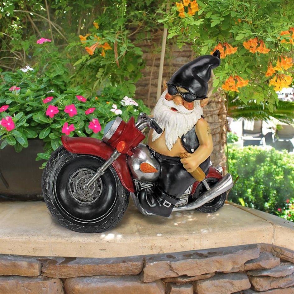 AXLE GREASE, THE BIKER GNOME STATUE  Diva Singer