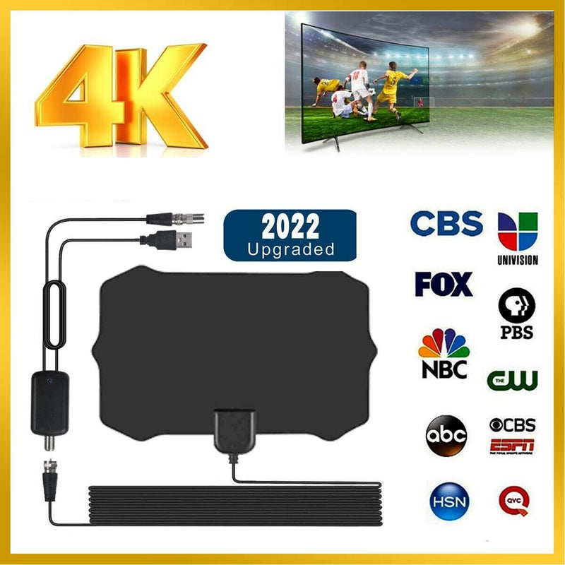 5600 Miles Indoor Digital TV Antenna Amplified HDTV W/ Signal Booster 4K 1080P - 2022 Upgraded Version