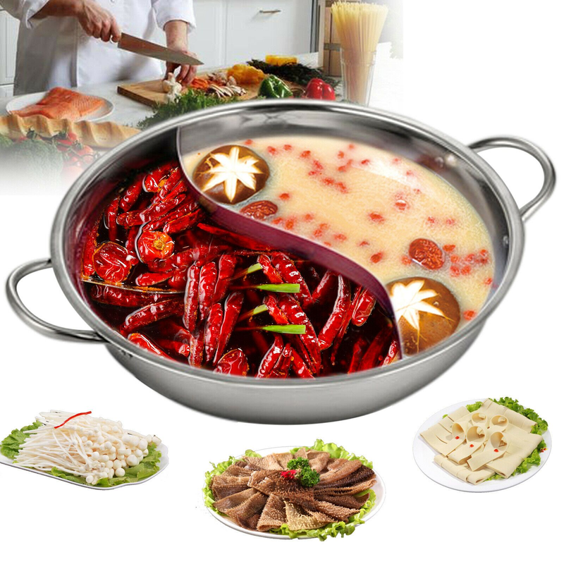 Stainless Steel Hot Pot Divider Dual Sided Pot