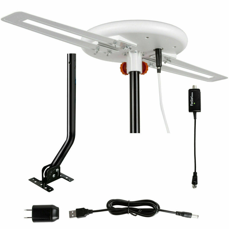 4K 360 Degree Omni Directional Outdoor Long Range Digital Amplified HDTV Antenna- Reception 120 Miles