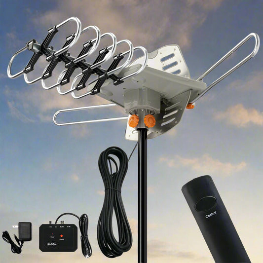 990 Mile Long Range Outdoor TV Digital Antennas, 360° Rotation Amplified Smart HD TV Exterior Rooftop Booster Antena For Local Channels Sale