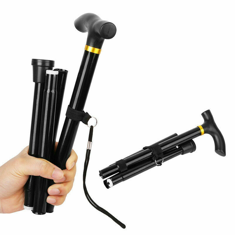 Aluminum Cane Adjustable Walking Stick Collapsible Travel Cane Trekking Poles