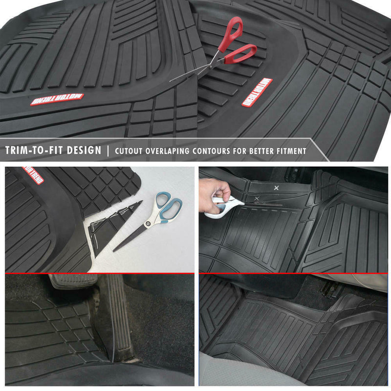 4 PCS Motor Trend TriFlex Deep Dish All Weather Floor Mats for Car SUVs Trucks