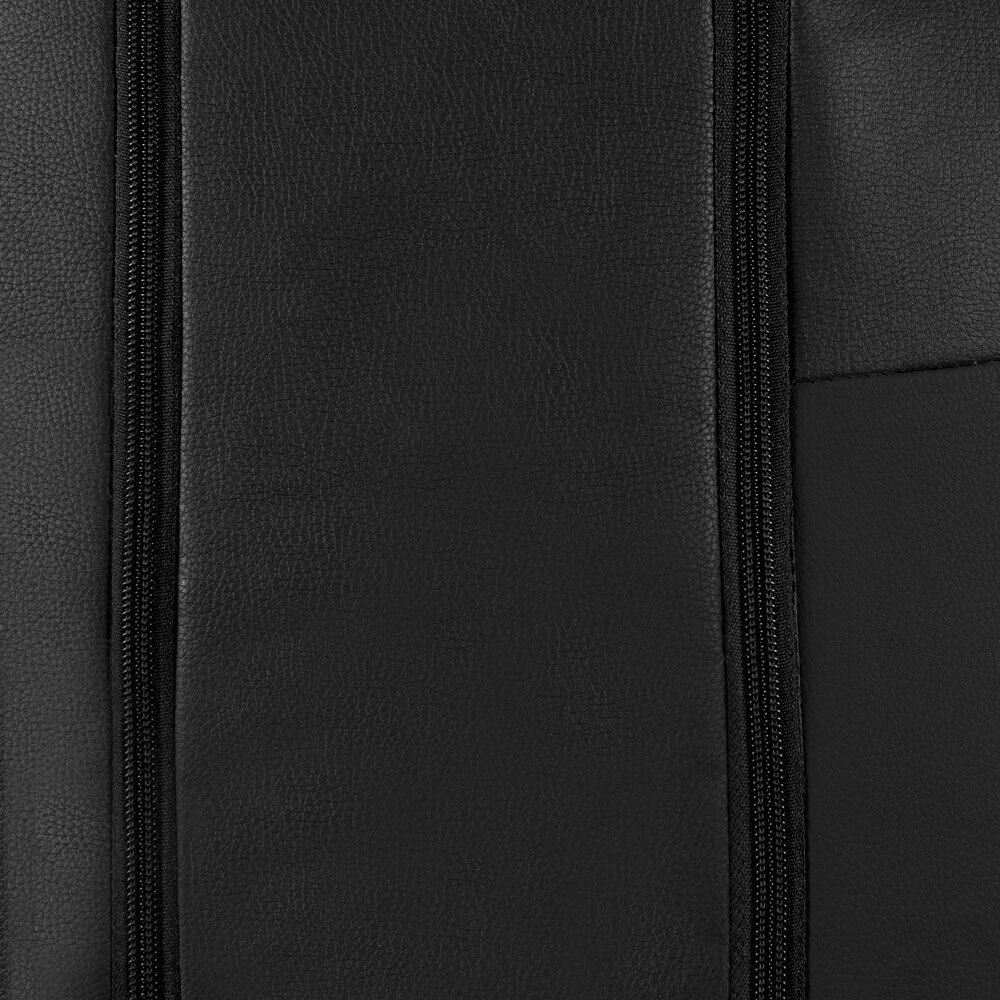 Faux Leather Full Set Car Seat Covers Bdk - Front & Rear Two-Tone in Black