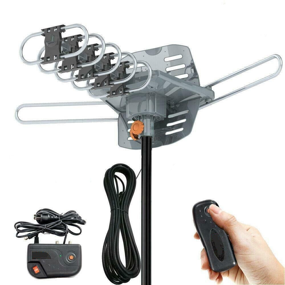 250 Miles HD TV Digital Antenna 360° Rotating, Outdoor Amplified HDTV Antenna, Motorized Rotation