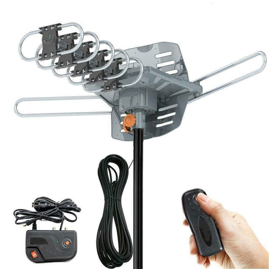 250 Miles HD TV Digital Antenna 360° Rotating, Outdoor Amplified HDTV Antenna, Motorized Rotation