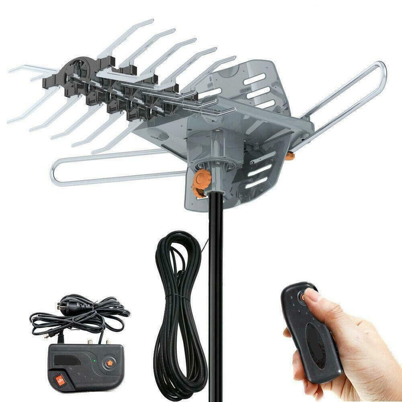 990 Mile Range Outdoor TV Antenna, 360° Motorized Rotaion Amplified HDTV 1080P 4K