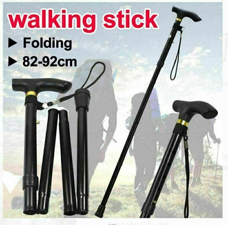 Aluminum Cane Adjustable Walking Stick Collapsible Travel Cane Trekking Poles