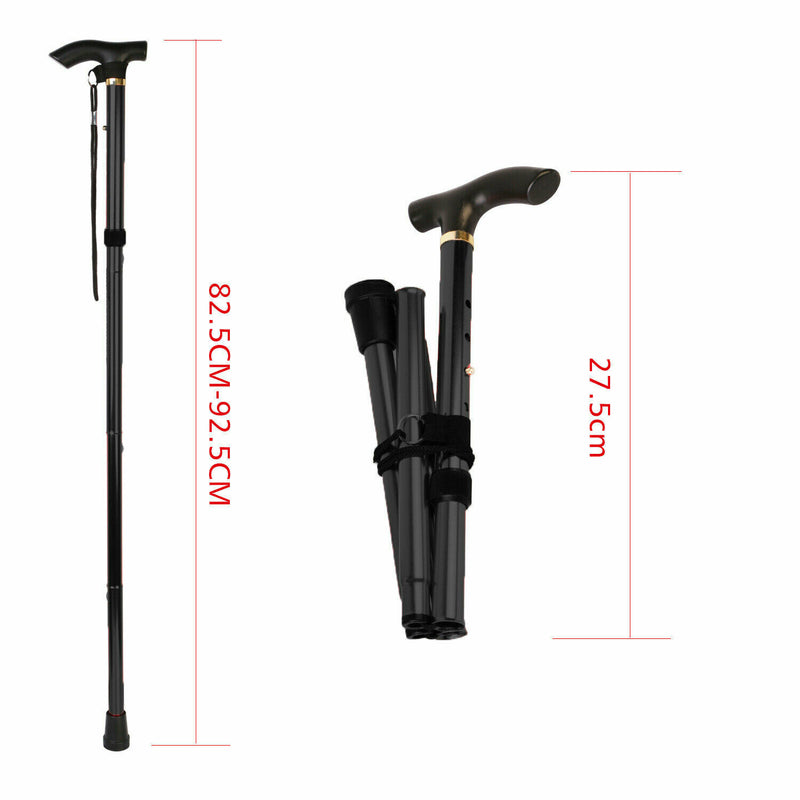 Aluminum Cane Adjustable Walking Stick Collapsible Travel Cane Trekking Poles