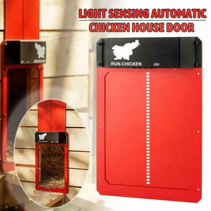 Automatic Chicken Coop Door, Solar Light Sensor Auto Hen Guard Door Opening Timer