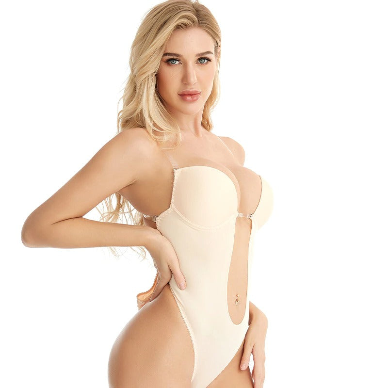 Strapless Body Shaper U Plunge Backless Bodysuit Shapewear For Low Back Bridal Dress