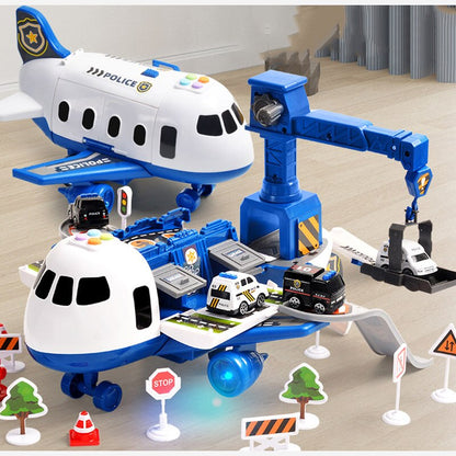 Cargo Airplane Vehicle Play Sets (3 Styles) | Police, Construction or Fireman Toys, Storage Plane for Kids, Toddlers