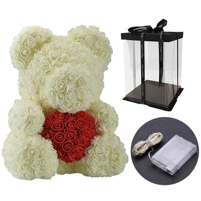 YourWorldShop 40cm (15") Cream/Red with led box Luxury Rose Bears 25321622-40cm-with-led-box-8